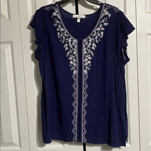 Fourteenth Place embroidered Blouse Top shirt size XXXLARGE